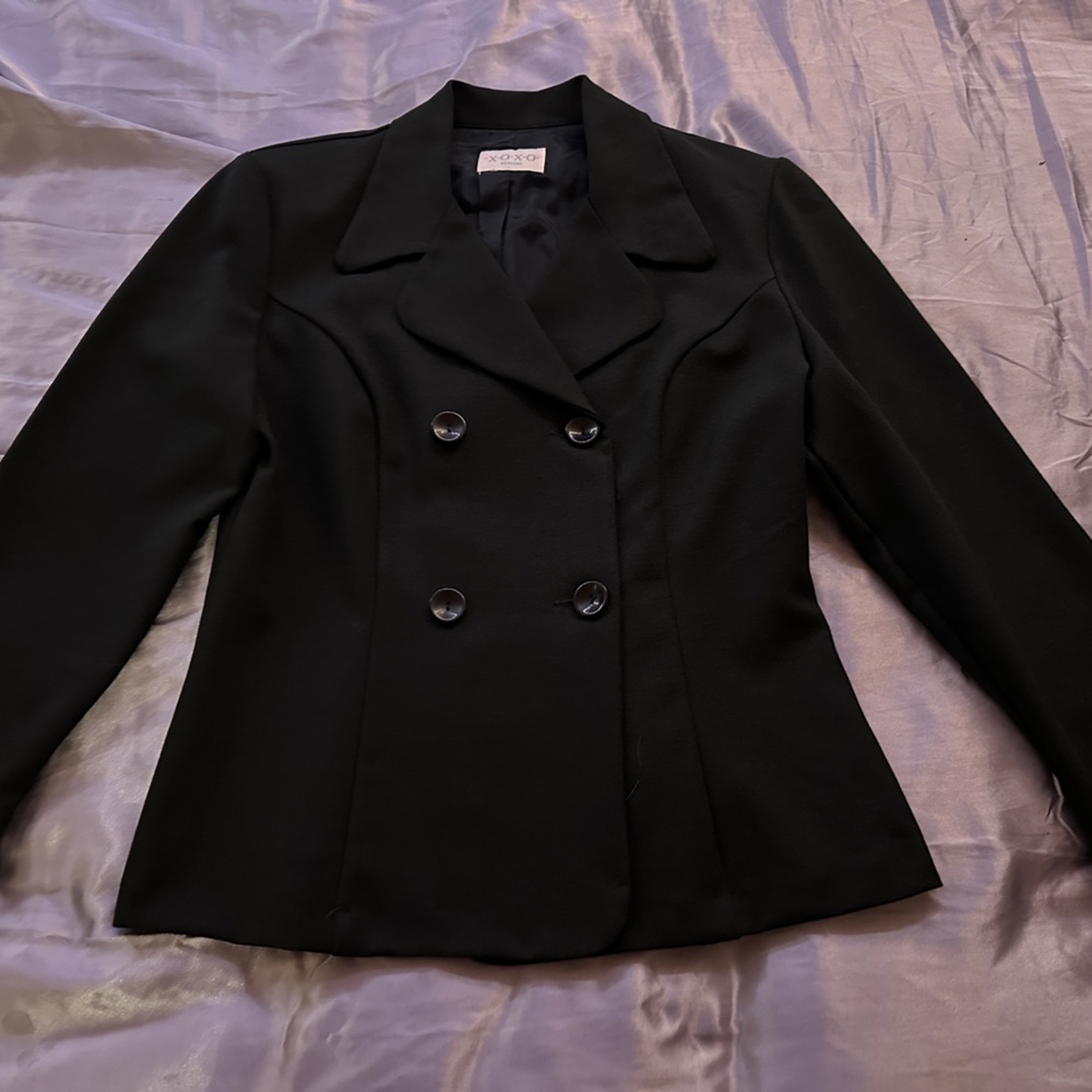 Black XOXO Women’s Double-Breasted Blazer Jacket